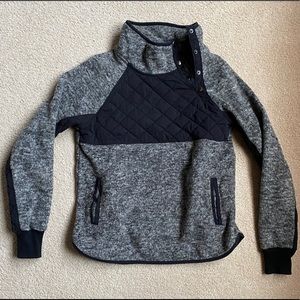 Abercrombie Asymmetrical Snap-Up Fleece XS black